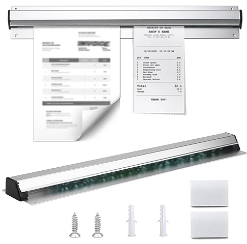 TYFYH Bonhalter Gastronomie Bonschiene 40 cm Aluminiumlegierung Tab Grabber Selbstklebend Bon Klemmleiste Gastronomie Klemmleiste für Bar Büro Bestellung Ticket
