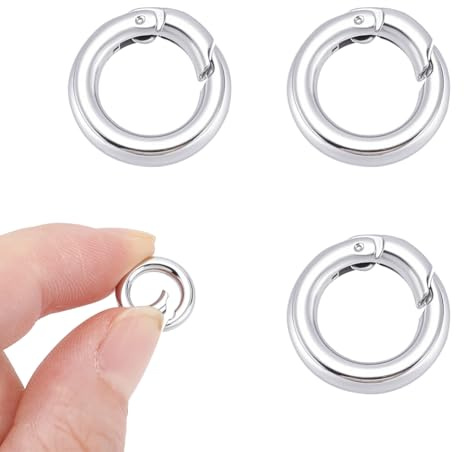 UNICRAFTALE 4 Stk 304 Edelstahl Federringe Runder Ring Winzig Federring Verschluss Feder Karabinerhaken Metall Spaltringe Schlüsselanhänger Schnalle Für Die Schmuckherstellung