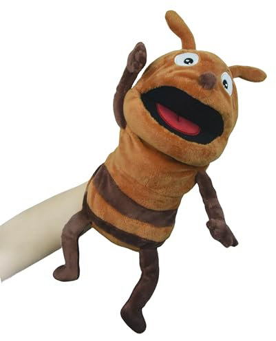 Tiny Heart Handpuppen Ameisen Tier Plüsch Spielzeug mit Arbeits Mund Cute Soft Plüsch Puppet für Kinder Storytelling Imaginative Lehre Vorschule Show Role-Play Geburtstag Geschenke