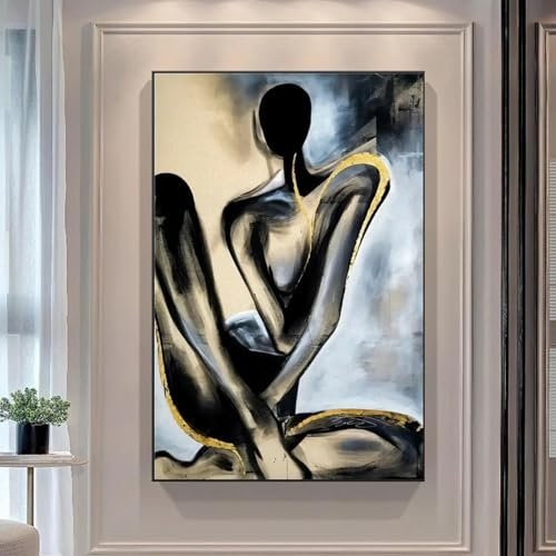 ZHUOYA Abstrakte sexy Frauen-Ölgemälde an der Wand, Poster und Drucke, moderne Wandkunst, Leinwandbild für Wohnzimmer, Heimdekoration, 50 x 70 cm, rahmenlos