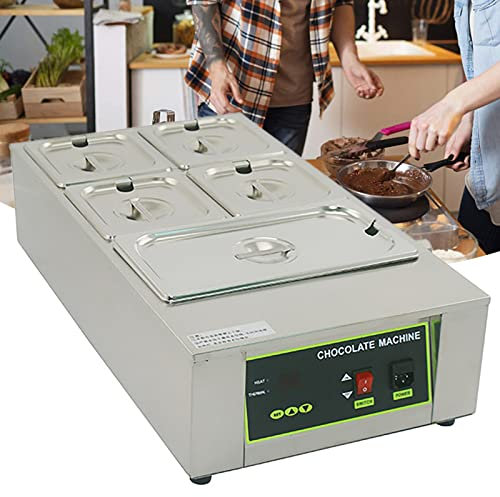SNBGRYE Scalda Cioccolato Professionale da 1 KW, 0~90 ℃, Temperatrice per Cioccolato Commerciale di Grande capacità, Adatta per Cioccolateria, Pasticceria, Caffetteria,5Cylinder