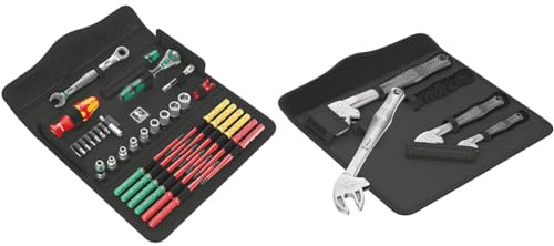 Wera 05135871001 Kraftform Kompakt W Imperial 1 Wartung Screwdriver Set, Black, Chrome, Green & '05020110001 6004 Joker 4 Set 1, self-Setting Spanner Set, 4 Pieces