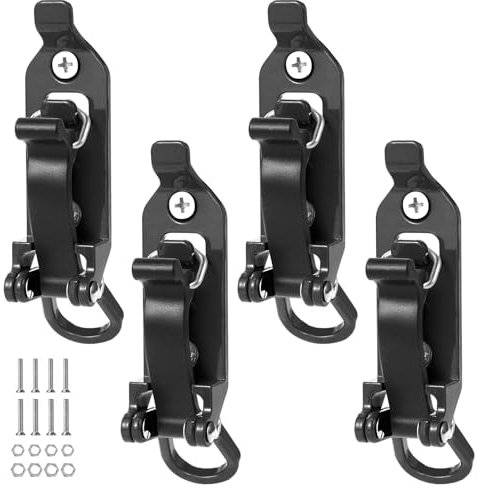 Faankiton 4PCS Roof Rack Mount Kit, Metal Rubber Clamps Shovel Holder Clamp, Quick Release Axe Holder, Black