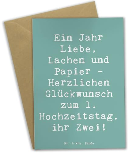 Mr. & Mrs. Panda Grußkarte Spruch 1. Hochzeitstag Papierhochzeit - Geschenk, Klappkarte, Hochzeitsgeschenk, Heiraten, einladungskarten, erster, Herzlichen Glückwunsch zum, hochzeitskarten, Grußkarten