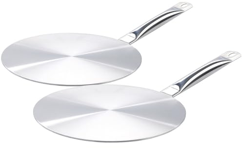 Rosenstein & Söhne Induktion Metallplatten: 2er-Set Universal-Adapterplatten für Induktions-Kochfelder, Ø 28 cm (Adapterplatte Induktionskochfeld, Töpfe induktionsfähig machen, Pfanne)