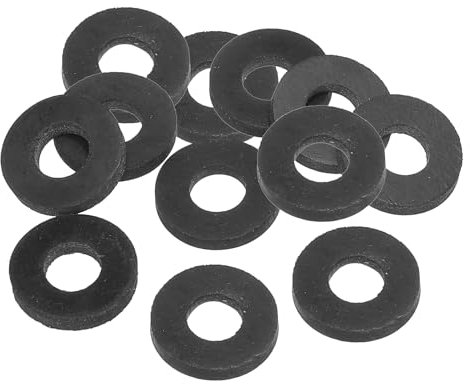 PATIKIL M10 Rubber Flat Washer, 12 Pack 10mm ID 22mm OD 3mm Thick Sealing Spacer Gasket Ring for Faucet Pipe Water Hose Fastener Bolt, Black