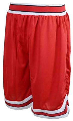 FLOORSOUTH Shohoku Herren-Shorts, lässige Basketballhose, Rot/Ausflug, einfarbig (Getaway Solids), Mittel