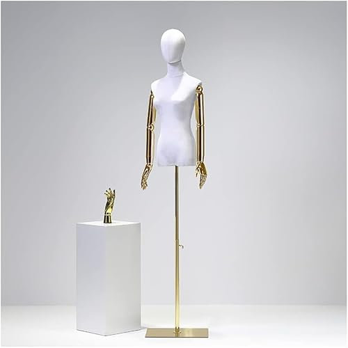 SUNMME Schneiderpuppe, Körper, weibliche Büste, Schaufensterpuppe, Torso, höhenverstellbar, quadratischer Metallsockel, Nähen, Weiß, klein (Weiß S)