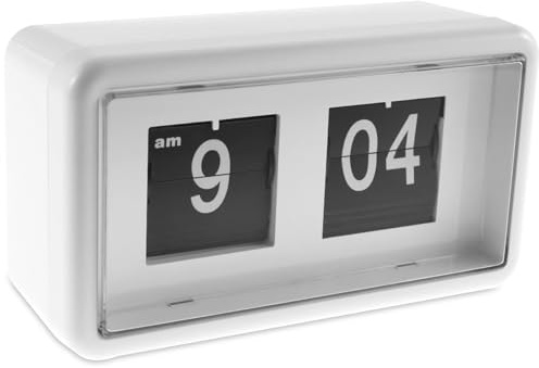 NIHUIFDPY Auto Flip Digital Alarm Clock, Page Down Digital Desk Clock, Battery Operated Vintage Tabletop Flip Clock, Wall Mounted Flips Clocks for Home Room Office