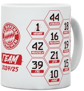 FC Bayern München I Tasse Signature 2024-25 I Mehrfarbig I 0,3 l Gedruckte Unterschriften der Spieler