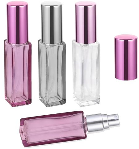 Ptwola 3 botellas de perfume recargables de 10 ml, mini botellas de perfume vacías de viaje, portátil, transparente, tamaño de viaje, recipientes de pulverización de niebla fina, dispensador de