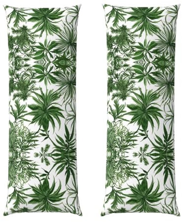 Herbal Plant Print Body Pillow Case with Zipper Pillow Cover for Hair and Skin