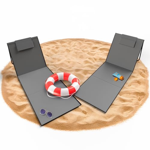 BigDean 2X Strandliege Strandstuhl klappbar leicht nur 1,3 kg Strandmatte | tragbar und gepolstert, Schwimmbadliege