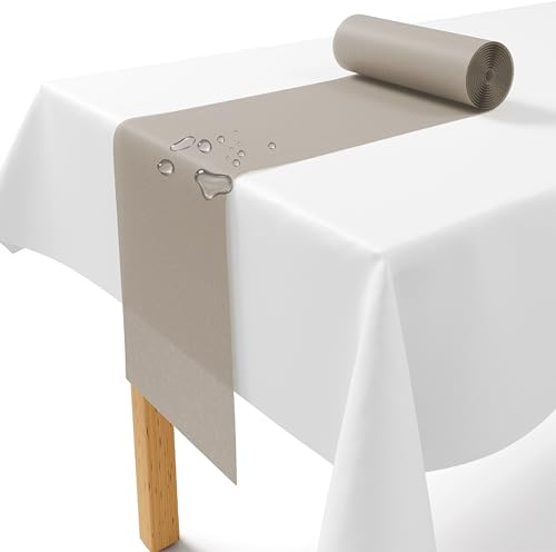 Fleece bordslöpare taupe [30 cm x 25 m] – engångsbordsband som en ädel bordslöpare bordsdekoration för bröllop, nattvard, dop, födelsedag, jul och ölbord fester