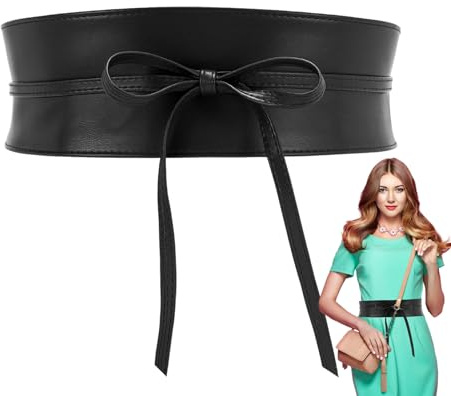 Taillengürtel Damen, elastischer mit Schnalle, breit für Kleider, klassischer Schwarz-Tailoring für elegante Outfits