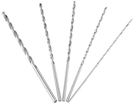 DEWIN Spiralbohrer Set Extra Lange，5pcs 160mm Bohrer Extra Langer HSS Hochgeschwindigkeitsstahl Gerade Shank-Auger-Bohrer-Bit-Sets Spiralholzbohrer Set für Bohrwerkzeug Holz Metall 2-5mm