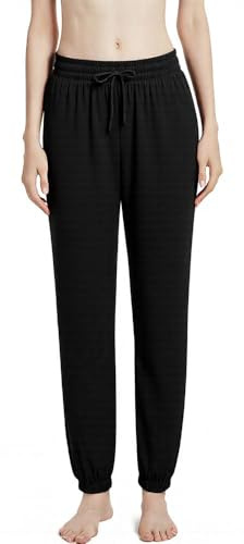 Pantalon respirant en soie glacée à séchage rapide pour femme, pantalon de course à pied, anti-moustiques, protection solaire, élastique, noir, 36-38