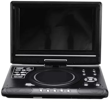 KJUEQ Lettore Dvd for Auto da casa Portatile da 9,8 Pollici Lettore CD VCD Gioco TV Adattatore Radio USB Supporto Radio FM Ricezione-Spina UE