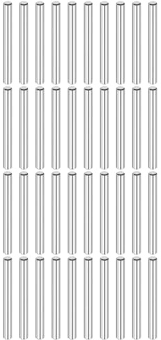 QUARKZMAN 40 Stk 4 mm x 35 mm Stiftdübel 316L Edelstahl Zylindrische Stiftdübel Regalstützstifte Stiftstange Befestigungselemente Metallische Regalstifte Silberton