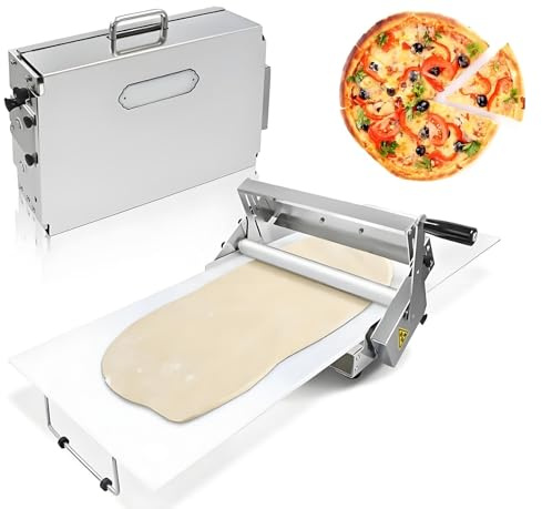 Hrxllb Sfogliatrice Manuale Compatta, Stendipasta in Acciaio Inox, Sfogliatrice Manuale, Spessore Regolabile, Sfogliatrice Pieghevole per Panetteria E Pasticceria(300)