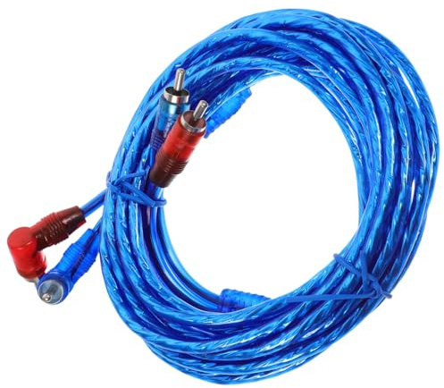 Câble Audio en Cuivre Voiture RCA Autoradio pour 3 Mètres et Amplificateur | Transmission Stable, Installation Simple, Usage Audio Voiture et Bricolage, Couleur Bleue, Accessoires Électroniques