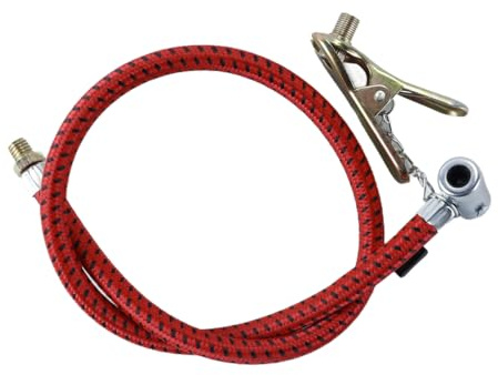 Ausi Tubo flessibile per pompa ad aria a pedale e a mano, pompa per bicicletta e accessori, rosso