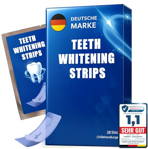 Raucher Whitening Strips schmerzfreie Zahnaufhellung & sanftes Bleaching für empfindliche Zähne | Entfernt Nikotin- & Kaffeeflecken in 30 Min – 28 Stück peroxidfrei Teeth Whitening Raucher Zahnweiss