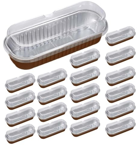 Recipientes de papel de aluminio para cupcakes, 20 unidades de 200 ml, moldes de papel de aluminio para tartas, resistentes al calor, antiadherentes, con, moldes para hornear postres para