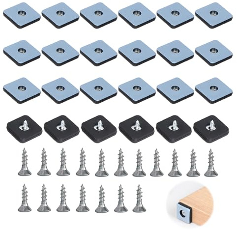 24 Stück Teflongleiter zum Schrauben, Bodengleiter Ø 25 mm Teflon Möbelgleiter zum Schrauben Universales Möbelgleiter mit Edelstahlschrauben Teppichgleiter Gleiter für Fliesen Möbel Stühle Böden