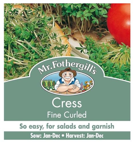 Mr Fothergill's CRESS Fine Curled, Vegetable Seeds, 4000 Seeds