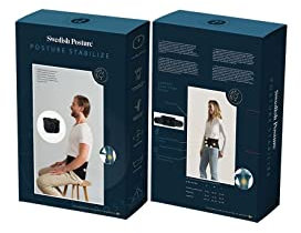 Swedish Posture® STABILIZE Beckengurt zur Entlastung des Rückens | Unterstützung der Wirbelsäule | bessere Körperhaltung im Büro | für schwere körperliche Arbeit | Thermo-Therapie (L, Schwarz)