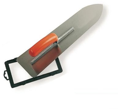 MONDELIN Platoir Flamand Une Main Inox – Poignée Banane Ergonomique – Lissage Professionnel des Chapes, Coins et Angles – Monture Aluminium Résistante