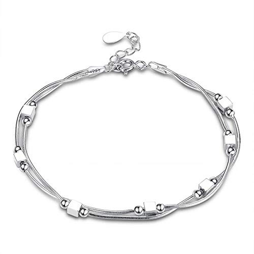 Kim Johanson Edelstahl Damen Fußkettchen *Verschiedene Modelle* in Silber | Fußkette mit Kugeln, Coins & Zirkonia | Fußband Rostfrei & Wasserfest | Frauen Boho Schmuck | Verstellbar inkl Schmuckbeutel