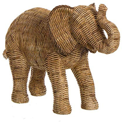 Home Gadgets Figura Decorativa Elefante Efecto Ratan 33 cm