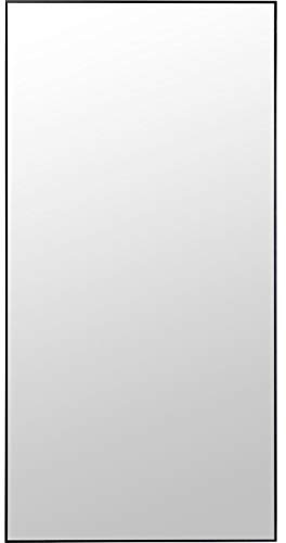 Kare Design Spiegel Bella, Schwarz, Rechteckig, mit Rahmen, Ganzkörper Spiegel, Moderner Klassiker, Garderobenspiegel, Wohnzimmer, Aluminium Rahmen, 160x80x2.5cm (H/B/T)