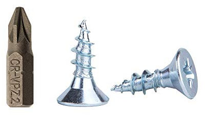 Lote de 100 tornillos para madera de acero galvanizado de 4,5 x 16 mm, tornillos de cabeza Pozi-Drive, fijadores, avellanados, tornillos de aglomerado (100 unidades)