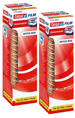 tesa film 57370 transparent, 10m x 15mm, 10 Rollen (2x 10 Rollen)