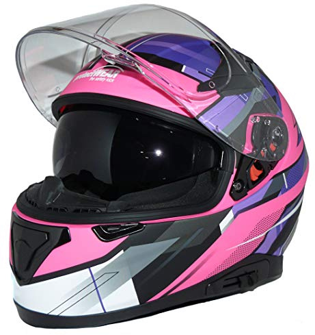 Motorradintegralhelm mit integrierter Sonnenblende und klappbarem Visier 917-PL-XXL