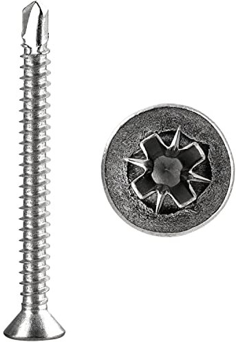 FASTON® Bohrschrauben Pozidriv 3,9x13 mm mit Senkkopf, Form O Edelstahl A2 V2A (10 Stück) DIN 7504 POZI Selbstschneidend Schrauben Schnellbauschrauben Selbstschneidende für Weichmetalle