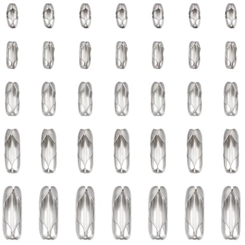 UNICRAFTALE 5 Dimensioni Circa 205 Pz Connettori A Catena Sfera in Acciaio Inossidabile Catena a Palline per Collanada 1.5/2/2.4/3.2mm Connettori A Catena A Sfere per Creazione di Gioielli Bracciali
