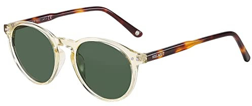 H HELMUT JUST Vintage Sonnenbrille Herren Damen Rund Retro Polarisiert UV400 Schutz CAT 3 Ultraleicht Sonnenbrille für Fahren, Angeln, Partys