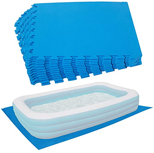 Poolunterlegmatte Eva Blau 0,5cm dick 50x50cm passend Family Pool 262x175cm