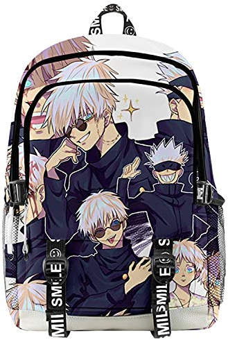 AMOMA Unisex Cosplay Anime Daypack Zaini Leggero Casuale Multiuso Tela Zaino(One Size,MultipleGojo)