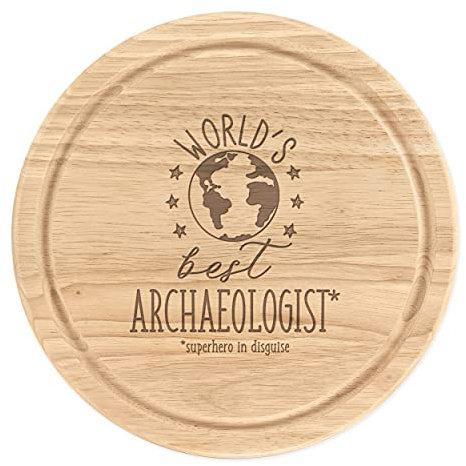World's Best Archäologist Schneidebrett aus Holz, rund, 25 cm