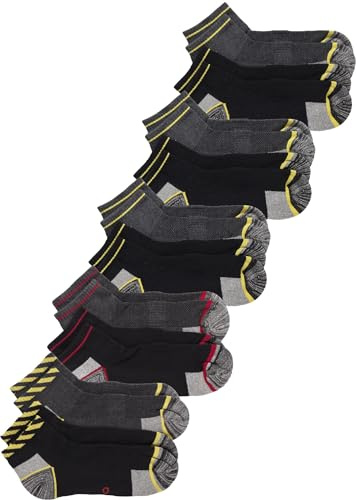 alber's WORK MINI – Lot de 10 paires de chaussettes de travail homme socquettes sneaker basses en coton éponge confortable gris-noir 39-42