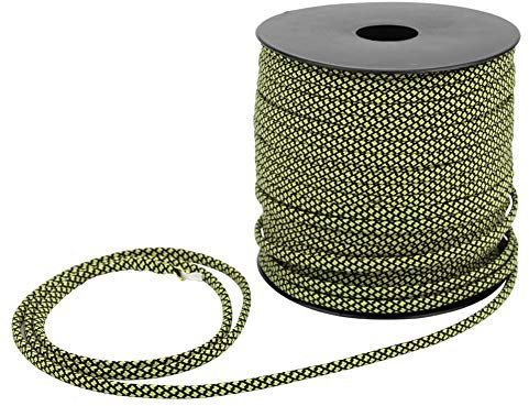 Corda da Esterno Corda da Arrampicata Corda Antincendio Corda Multiuso Corda di Sicurezza Diametro 4 Mm Lunghezza 50 M 7 Cordini di Sicurezza per Escursionismo Alpinismo Campeggio(Verde Nero)