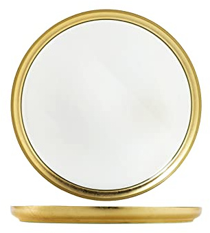 H&H Goldie Piatto in Vetro con Filo Oro, 28cm