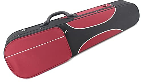 Rot Und Schwarz Genähtes Oxford-Dreieck-Geigenkoffer Mit Riemen Volle Größe Violinkoffer (Color : 1/4)