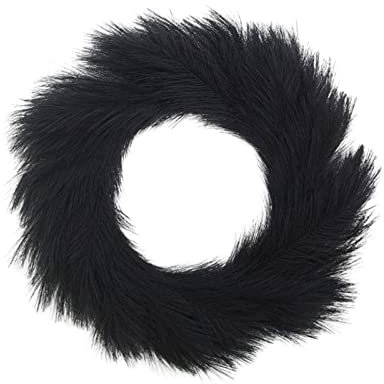 Belupai 55,9 Cm Künstlicher Pampasgras-Kranz für Boho-Wanddekoration, Künstlicher Pampas-Kranz, Pampas-Blumenstrauß-Kranz, Alle Jahreszeiten, Haustür, Bauernhaus, Pampasgras-Girlande(Schwarz)