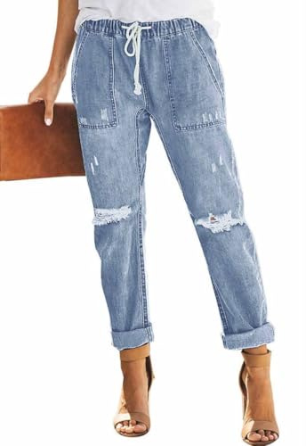 Alaster Queen Boyfriend Jeans Stretch Jeanshose Jeans Damen High Waist Ripped Mom Jeans Denim Hose